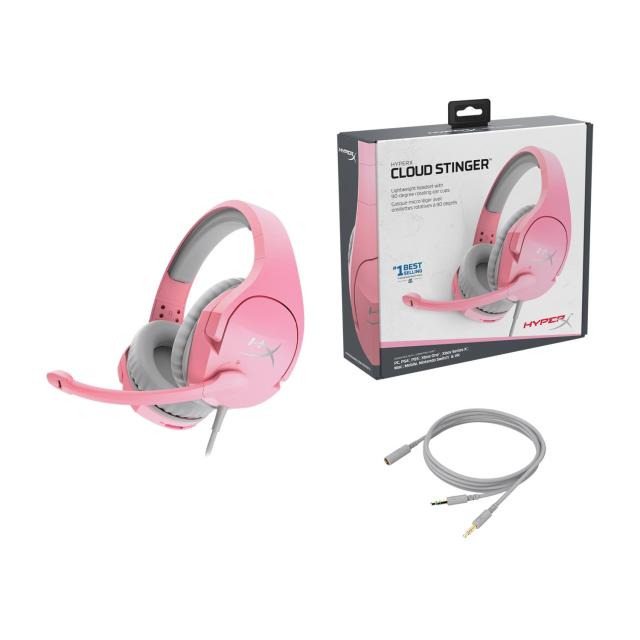 Геймърски слушалки HyperX, Cloud Stinger Pink, Микрофон, Розово