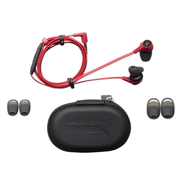 Геймърски слушалки тапи HyperX Cloud Earbuds, Микрофон, Червен