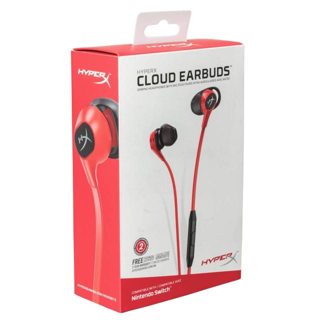 Геймърски слушалки тапи HyperX Cloud Earbuds, Микрофон, Червен