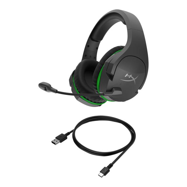 Геймърски слушалки HyperX CloudX Stinger Core, Безжични, Микрофон, Черен/Зелен