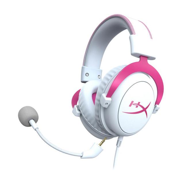 Геймърски слушалки HyperX Cloud II Pink, Микрофон, Розово/Бяло