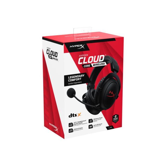 Геймърски слушалки HyperX Cloud Core Wireless, Черен