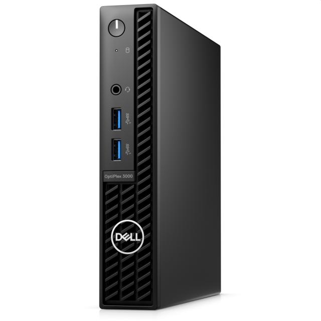 Настолен компютър Dell OptiPlex 3000 MFF, Intel Core i3-12100T (4 Cores/12MB/2.2GHz to 4.1GHz), 8GB (1x8GB) DDR4, 256GB SSD PCIe M.2, Integrated, Wi-Fi 6+ BT 5.2, Keyboard&Mouse, Win 11 Pro, 3Y PS+Dell P2422H, 23.8" Wide LED+Dell OptiPlex Micro and T