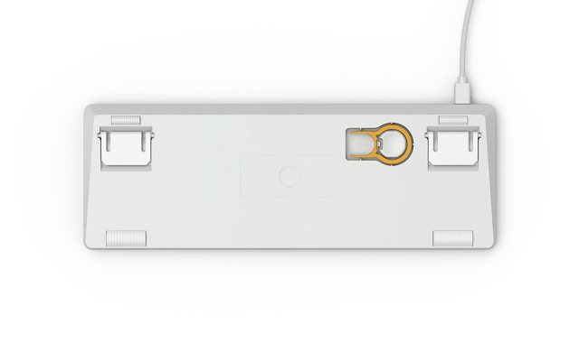 Геймърскa механична клавиатура Glorious White Ice GMMK RGB Compact, Gateron Brown US Layout
