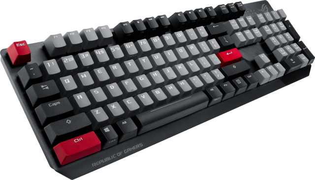 Геймърска Механична Клавиатура ASUS ROG Strix Scope PBT, CHERRY MX Red Switches, PBT Капачки