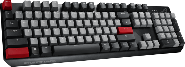 Геймърска Механична Клавиатура ASUS ROG Strix Scope PBT, CHERRY MX Red Switches, PBT Капачки