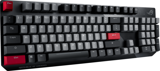 Геймърска Механична Клавиатура ASUS ROG Strix Scope PBT, CHERRY MX Red Switches, PBT Капачки