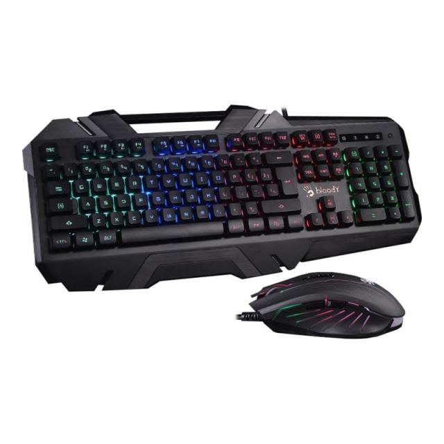 Геймърска клавиатура и мишка A4tech Bloody Illuminate, Подсветка, B150N+N81, Черен