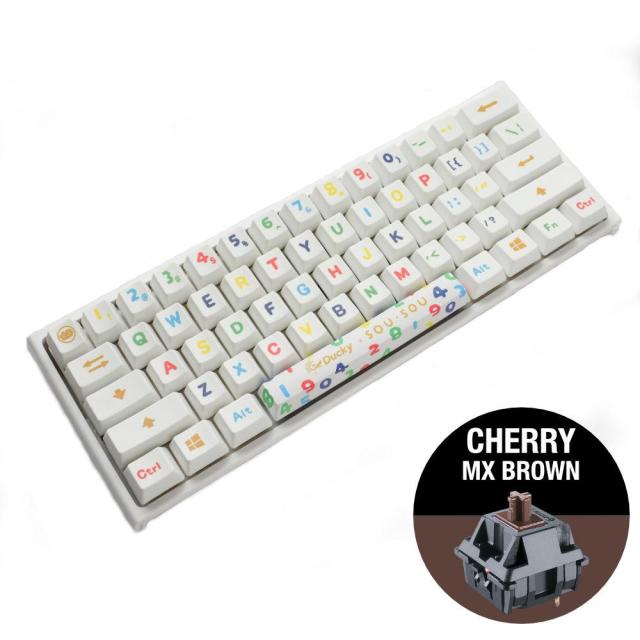 Геймърска механична клавиатура Ducky x SOU SOU One 2 Mini White RGB, Cherry MX Brown