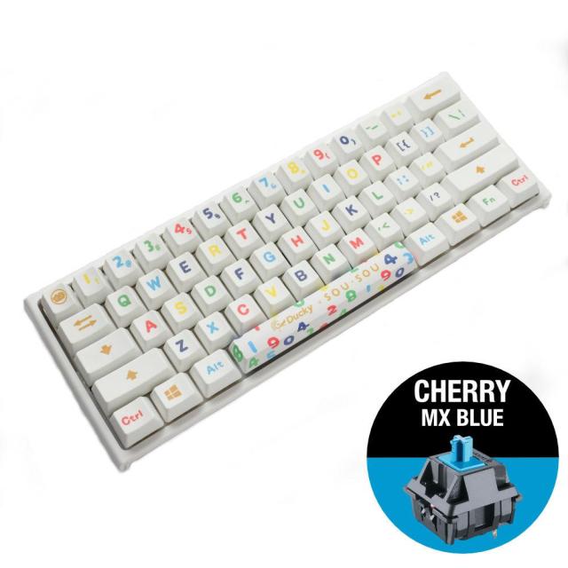 Геймърска механична клавиатура Ducky x SOU SOU One 2 Mini White RGB, Cherry MX Blue