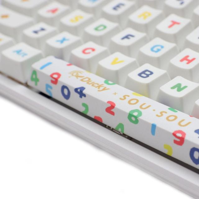 Геймърска механична клавиатура Ducky x SOU SOU One 2 Mini White RGB, Cherry MX Silent Red