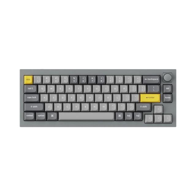 Геймърска Механична клавиатура Keychron Q2 Silver Grey Knob QMK 65% Gateron G Pro Blue Switch RGB LED PBT