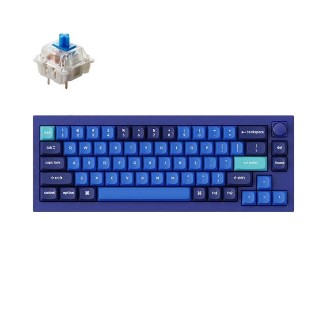 Геймърска Механична клавиатура Keychron Q2 Navy Blue Knob QMK 65% Gateron G Pro Blue Switch RGB LED PBT