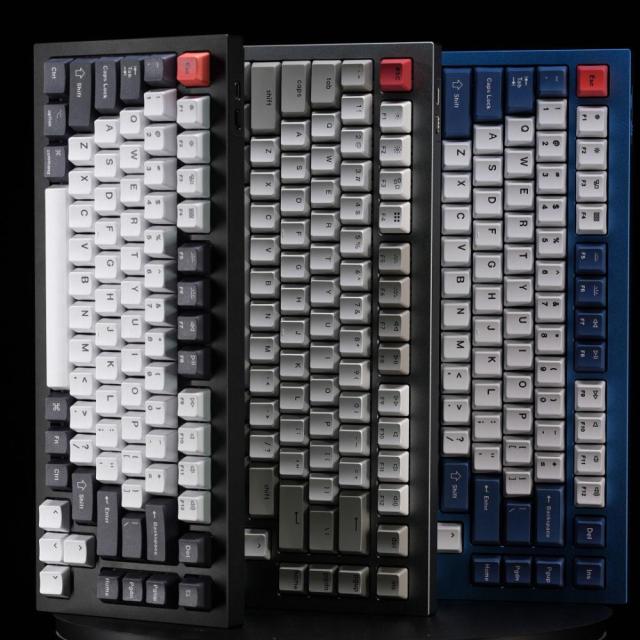 Геймърска Механична клавиатура Keychron Q1 Navy Blue QMK TKL Gateron G Pro Brown Switch RGB LED ABS