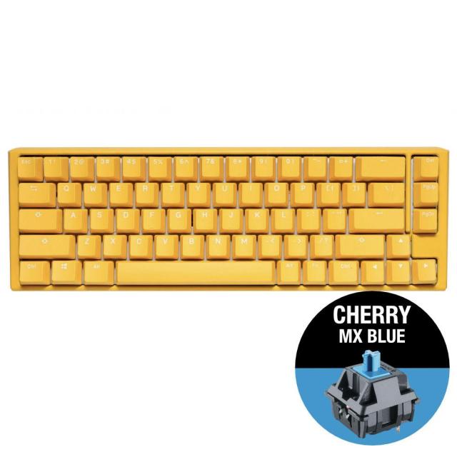 Геймърскa механична клавиатура Ducky One 3 Yellow SF 65, Cherry MX Blue суичове