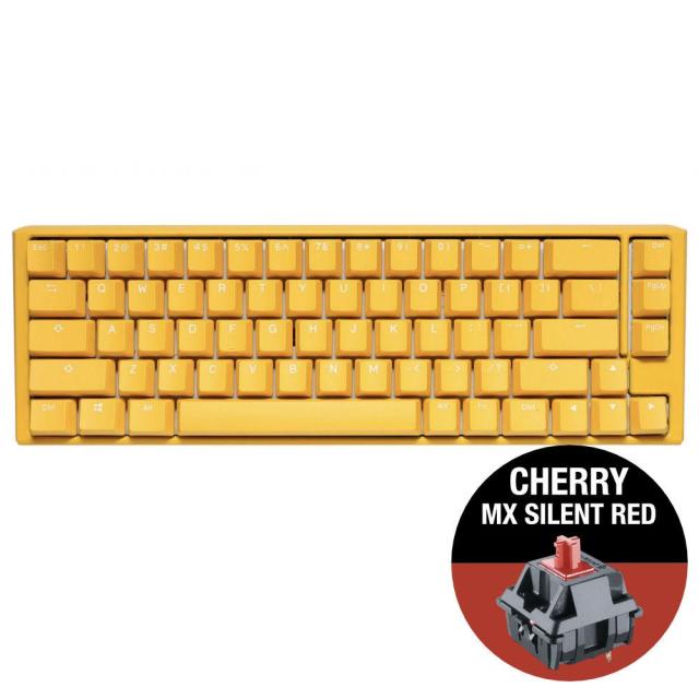 Геймърскa механична клавиатура Ducky One 3 Yellow SF 65, Cherry MX Silent Red суичове