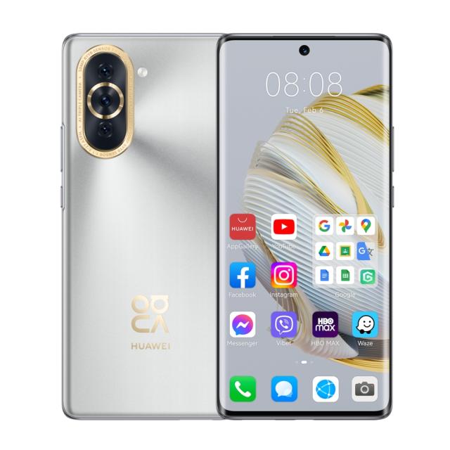 Мобилен телефон Huawei Nova 10 Starry Silvery, NCO-LX1, 6.67", 2400x1080,  Qualcomm Snapdragon 778G 4G, 8GB+128GB, CAM 50+8+2MP/60MP Fron Camera + Huawei Nova 10 Slim PU case Black
