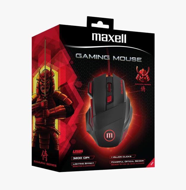 Геймърска мишка MAXELL Samurai CA-MOWR-1200, ILLUMINATED, Оптична, Кабел, USB, Черен