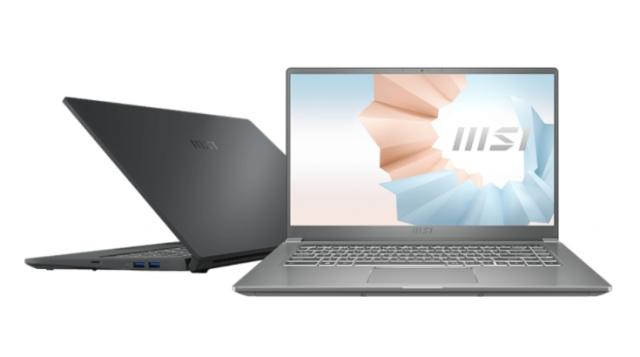 Лаптоп MSI Modern 15 A5M, AMD Ryzen 7 5700U (8C/16T, up to 4.3GHz, 8MB L3), 15.6" FHD 1920x1080, AG, IPS, AMD Graphics, 8GB, 512GB SSD, WebCam 720p, Wi-Fi 6E, BT 5.2, backlight KB, 2Y, 3 cell 52Whr, Gray, NO OS, 1.6 kg.+ Pantum P2500W Laser Printer