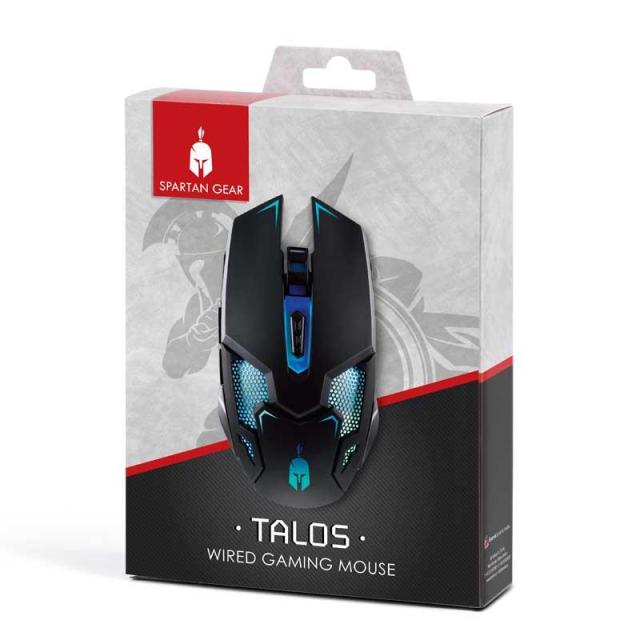 Геймърска мишка Spartan Gear Talos, черен