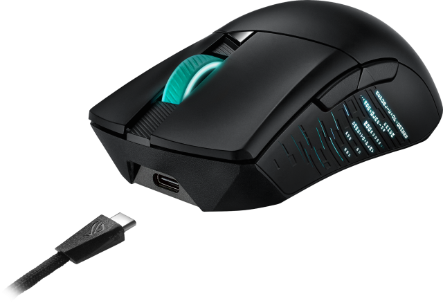 Геймърска безжична мишка ASUS ROG Gladius III, 36000 DPI, Bluetooth/Wireless, Черна