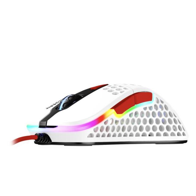 Геймърска мишка Xtrfy M4 Tokyo, RGB, Бял//Червен