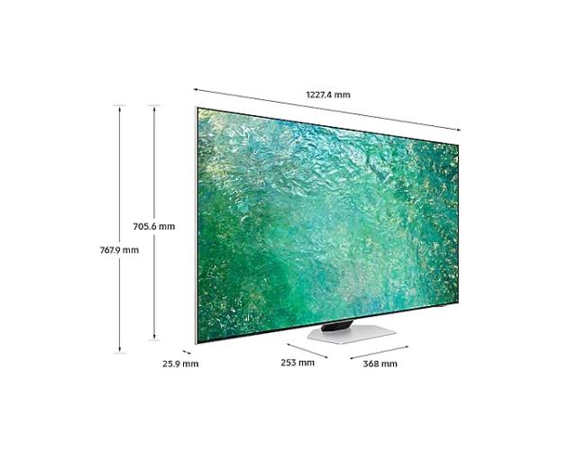 Телевизор Samsung 75'' 75QN85C NEO QLED FLAT, SMART, 120 Hz, Direct Full-Array, Neo Quantum HDR, FreeSync Premium Pro, Dolby Atmos, Q-Symphony, Bixby, Bluetooth 5.2, Wi-Fi 5, 4xHDMI 2.1, 2xUSB, Tizen, Silver