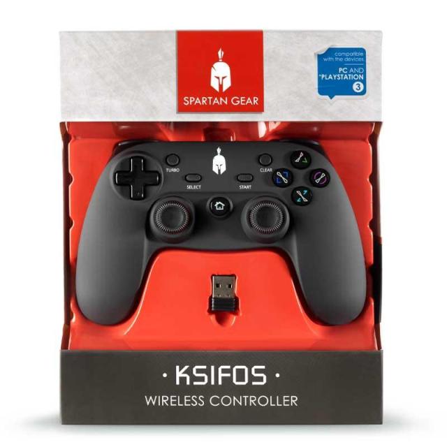 Безжичен геймпад Spartan Gear Ksifos, за PC и PS3, Черен