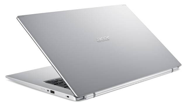 Лаптоп Acer Aspire 5, A517-52G-56MX, Intel Core i5-1135G7 (2.40GHz up to 4.20GHz, 8MB), 17.3" FHD IPS (1920x1080) Slim Bazel, HD Cam, 8GB DDR4 (up to 32GB), 512GB PCIe NVMe SSD, nVidia GeForce MX450 2GB DDR5, 802.11ax, BT, Linux, Silver
