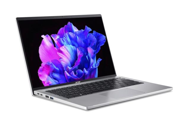 Лаптоп Acer Swift Go ,SFG14-71-773L, Core i7-13700H (up to 5.0GHz, 24MB), 14" 2.8K (2880 x 1800) OLED 400nit, SlimBezel, 16GB LPDDR5, 1024GB PCIe SSD, Intel UMA, WIFI 6E BT 5.0 INTEL Killer CNVi, Backlit KB, FPR, Win 11 PRO, Silver