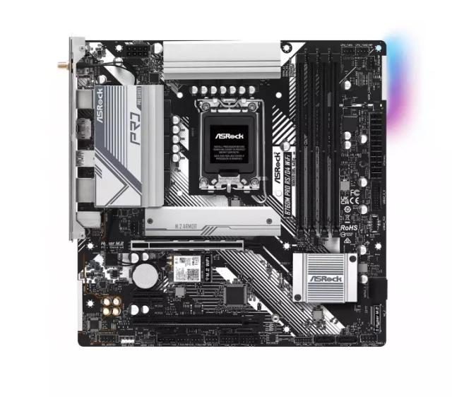 Дънна платка ASROCK B760M PRO RS/D4 WIFI, B760, LGA1700, DDR4, PCIe 4.0,(CF), 4x SATA3 6Gb/s, 1x M.2, 2x USB 3.2 Gen1 Type-C, Wi-Fi 6, Bluetooth 5.3, HDMI, DP, mATX