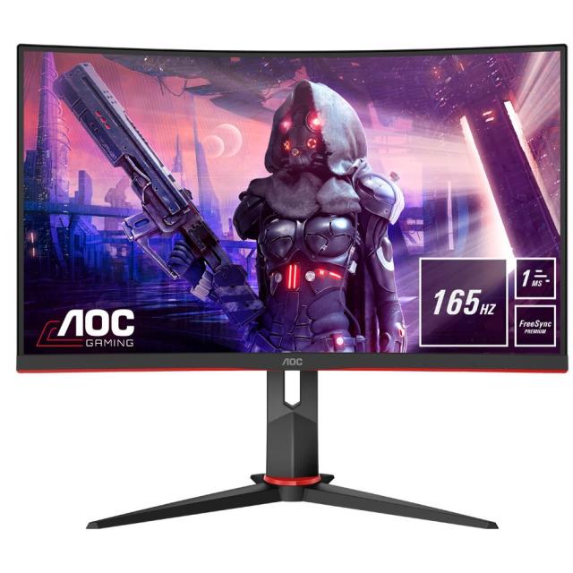 Монитор AOC C27G2U/BK, 27" Curved WLED VA, 1920x1080@165Hz, 4ms GtG/1ms MPRT, 250cd/m2, 4000:1, DC80M:1, FreeSync Prem, FlickerFree, Low Blue Light, 2Wx2, Tilt, Heigh Adjust, Swivel, D-SUB, 2xHDMI, DP, 4xUSB