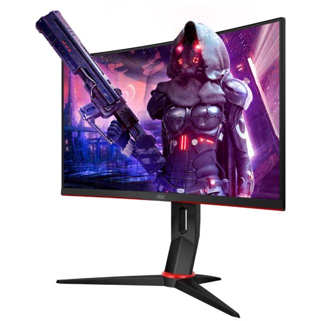 Монитор AOC C27G2U/BK, 27" Curved WLED VA, 1920x1080@165Hz, 4ms GtG/1ms MPRT, 250cd/m2, 4000:1, DC80M:1, FreeSync Prem, FlickerFree, Low Blue Light, 2Wx2, Tilt, Heigh Adjust, Swivel, D-SUB, 2xHDMI, DP, 4xUSB