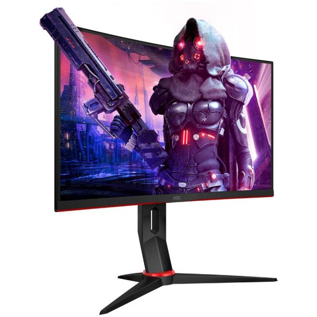 Монитор AOC C27G2U/BK, 27" Curved WLED VA, 1920x1080@165Hz, 4ms GtG/1ms MPRT, 250cd/m2, 4000:1, DC80M:1, FreeSync Prem, FlickerFree, Low Blue Light, 2Wx2, Tilt, Heigh Adjust, Swivel, D-SUB, 2xHDMI, DP, 4xUSB