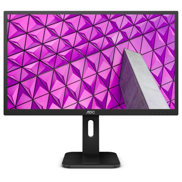 Монитор AOC 27P1, 27" Wide IPS LED, 5 ms, 1000:1, 50M:1 DCR, 250 cd/m2, FHD 1920x1080@60Hz, FlickerFree, Low Blue Light, Pivot, Heigh Adjust, USB, D-Sub, DVI, HDMI, DP, Headphone Out, Speakers, Black+Neomounts by NewStar Foldable Notebook Desk Stand