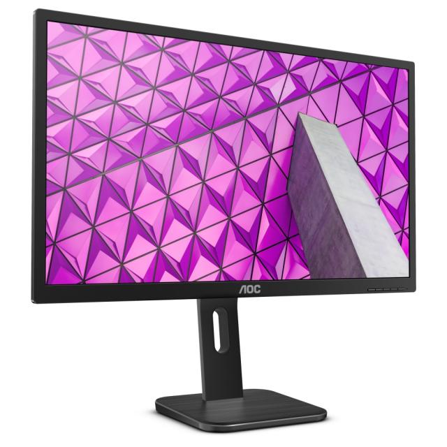 Монитор AOC 27P1, 27" Wide IPS LED, 5 ms, 1000:1, 50M:1 DCR, 250 cd/m2, FHD 1920x1080@60Hz, FlickerFree, Low Blue Light, Pivot, Heigh Adjust, USB, D-Sub, DVI, HDMI, DP, Headphone Out, Speakers, Black+Neomounts by NewStar Foldable Notebook Desk Stand