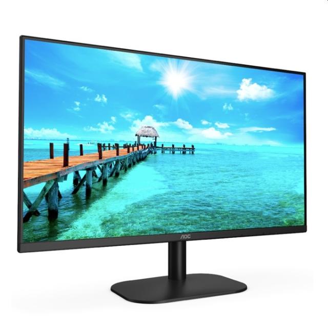 Монитор AOC 27B2AM 27" WLED VA 1920x1080@75Hz, 4ms GTG, 250cd/m2, 4000:1, 20M:1 DCR, Low Blue Light, Tilt, D-SUB, HDMI, Speakers, Black+Neomounts by NewStar Tablet & Smartphone Stand