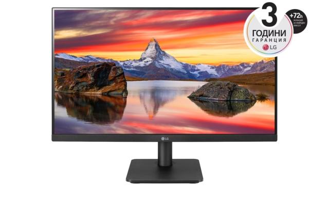 Монитор LG 24MP400P-B, 23.8" IPS, 5ms (GtG at Faster), 75z, 1000:1, Dynamic Action Sync, 250 cd/m2, Full HD 1920x1080, AMD FreeSync, Eye-care, Reader Mode, D-Sub, HDMI, Tilt, Black