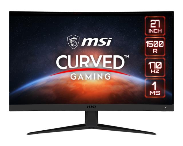 Монитор MSI Optix G27CQ5, 27", 1ms, 170Hz, VA, WQHD 2560x1440, CURVED 1500R, AG, 91% DCI-P3, FreeSync, Anti-Flicker, LBL, Night Vision, 250 cd/m2, Contrast 3000:1, DCR 100M:1, 2 x HDMI 2.0, DP, 1x Earphone out , Tilt, VESA100, Frameless, 9S6-3CB01T-0