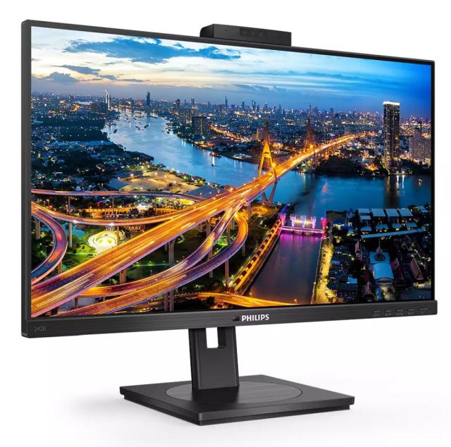 Монитор Philips 242B1H/00, 23.8" IPS WLED, 1920x1080@75Hz, 4GtG, 250cd/m2, 1000:1, DCR 50M:1, Adaptive Sync, FlickerFree, Low Blue Mode, 2Wx2, Tilt, Height Adjust, Pivot, Swivel, D-SUB, DVI, HDMI, DP, USB hub+Neomounts by NewStar Foldable Notebook De