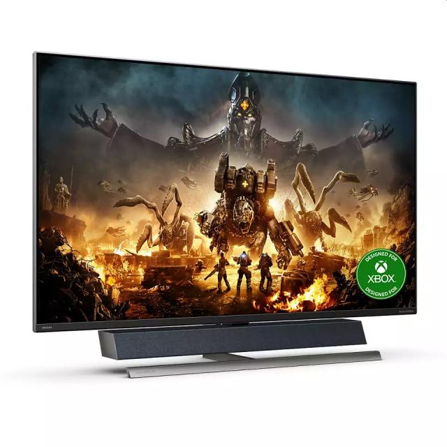 Монитор Philips 559M1RYV/00, 55" VA WLED, 3840x2160@144Hz, 4ms GTG, 750cd/m2, 4000:1, Mega Infinity DCR, Adaptive Sync, FlickerFree, Low Blue Mode, B&W 40W 2.1 ch., Tilt, 3xHDMI, DP, USB hub+Neomounts by NewStar Foldable Notebook Desk Stand