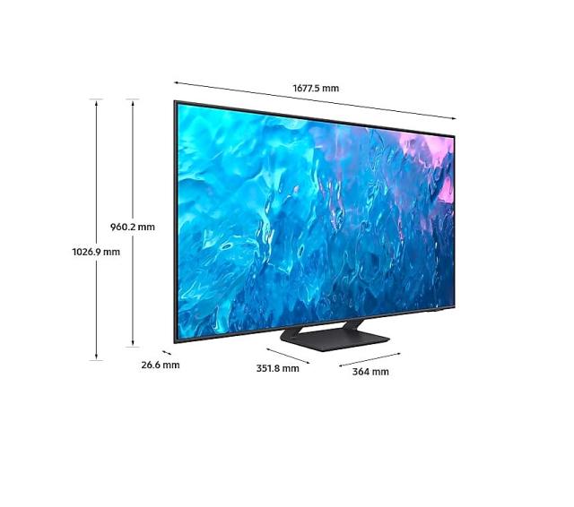 Телевизор Samsung 75" 75Q70 QLED FLAT, SMART, 3300 PQI, Direct Full Array 4X, QHDR 8X, HDR 10+, Freesync, Quantum 4K Processor, Dolby Digital Plus, DVB-T2CS2 x 2, Wireless, Network, PIP, 4xHDMI, 2xUSB, Charcoal Black