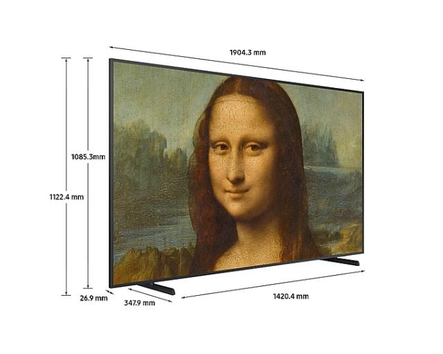 Телевизор Samsung 85" QE85LS03B The Frame QLED 4K Smart TV, 3100 PQI, Quantum HDR, HDR 10+, Dolby Digital Plus, Q-Symphony Lite, Mirroring, Bixby, Wi-Fi, Bluetooth, 4xHDMI, 2xUSB, Tizen, Black