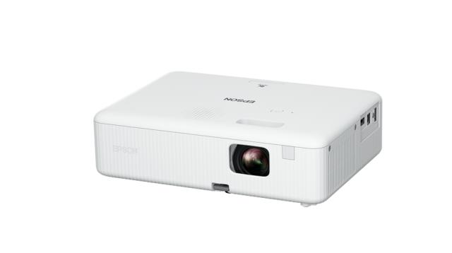 Мултимедиен проектор Epson CO-FH01, Full HD 1080p (1920 x 1080, 16:9), 3000 ANSI lumens, 16 000:1, WLAN (optional), USB 2.0, HDMI, Lamp warr: 6000h, Warr: 24 months, White + Elite Screen M99NWS1 Manual, 99" (1:1), 177.8 x 177.8 cm, White