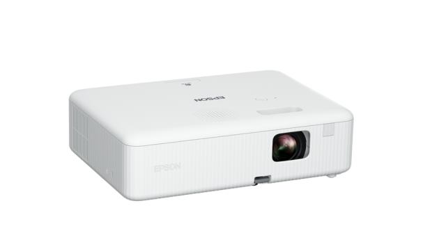 Мултимедиен проектор Epson CO-FH01, Full HD 1080p (1920 x 1080, 16:9), 3000 ANSI lumens, 16 000:1, WLAN (optional), USB 2.0, HDMI, Lamp warr: 6000h, Warr: 24 months, White + Elite Screen M99NWS1 Manual, 99" (1:1), 177.8 x 177.8 cm, White