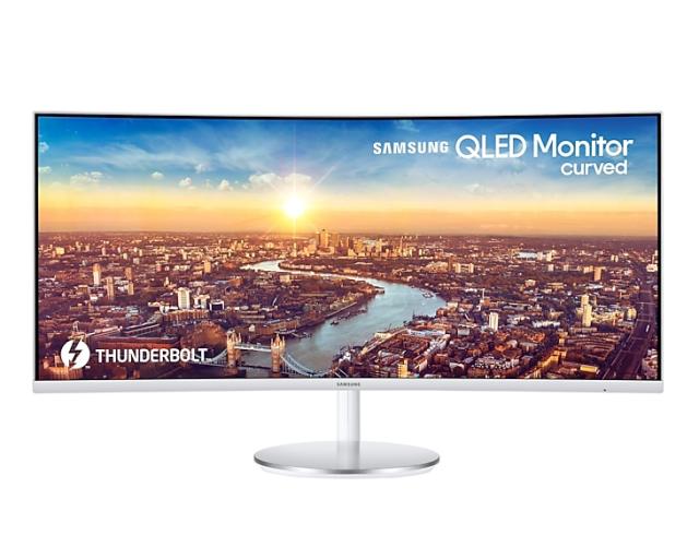 Монитор Samsung LC34J791, 34" CURVED VA, 1500R, 100Hz, 4 ms GTG, 21:9 3440x1440, 300cd/m2, DP, HDMI, USB 3.0 HUB, Thunderbolt 3, Stereo Spk, Headphone, White Gray
