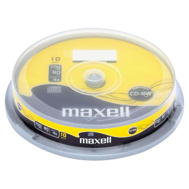 Оптичен носител CD-RW80 MAXELL, 700MB, 52x, 10 бр.