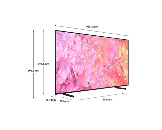 Телевизор Samsung 43" 43Q60C 4K QLED FLAT, SMART, 2400 PQI, QHDR, HDR 10+, DVB-T2CS2 x 2, Wireless, Network, PIP, 3xHDMI, 2xUSB, Charcoal Black