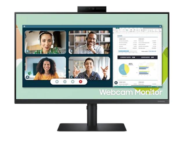 Монитор Samsung S24A400, 24" IPS ,Built-in Camera 2MP , 5ms GTG, 1920x1080, 250cd/m2, Flicker Free, Eco Saving Plus, 1xD-sub, 1xDP, 1x HDMI, 2xUSB Hub, 178°/178°, Black