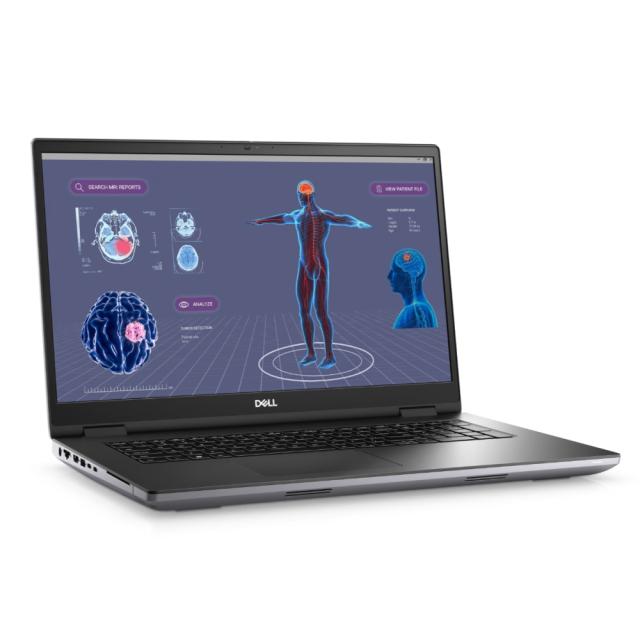 Лаптоп Dell Precision 7780, Intel Corel i7-13850HX (30MB, 20 Cores (8P+12E) up to 5.3GHz), 17" FHD (1920x1080), WVA AG 500 nits, IR Cam, 32GB, 1x32GB 5600MT/s CAMM, 1TB M.2 PCIe x4 NVMe, NVIDIA RTX 3500 Ada 12GB GDDR6, Wi-Fi 6E, BT, FPR, Backlit, Win